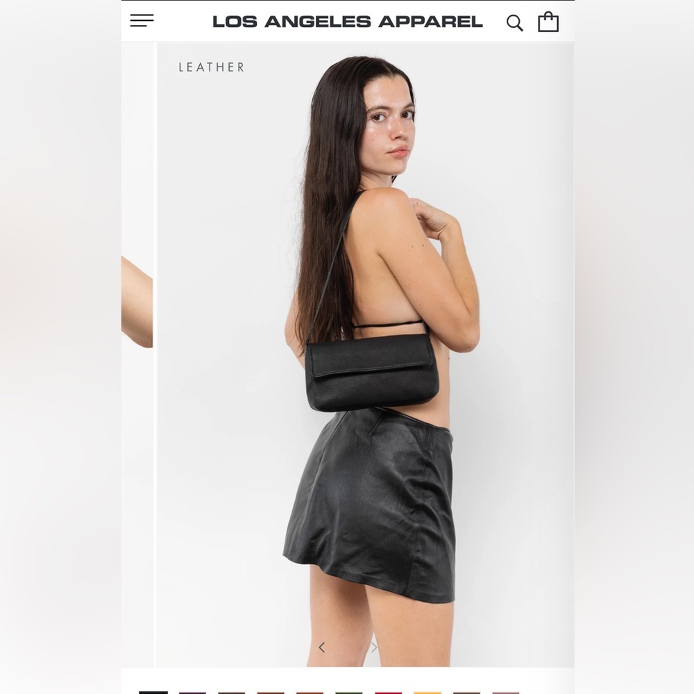 LOS ANGELES APPAREL CLASSIC LEATHER SHOULDER BAG